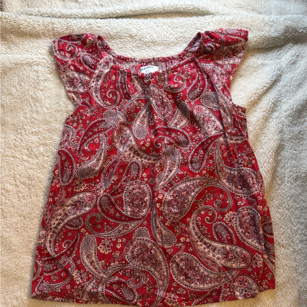 Old Navy Red Paisley Top